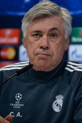 Aktuell Fußball, Champions League, Pressekonferenz Real Madrid ESPANA, MADRID 21 APR: CarloxAncelotti, rueda de prensa in Ciudad Deportiva Real Madrid (Valdebebas), for the next match Champions League 2014 15 Real Madrid VS Atletico de Madrid in stadium Santiago Bernabeu (Madrid). 21th april of 2015 (Madrid). (Isa Saiz Cordon Press). 