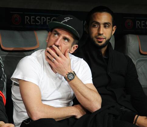 Franck Ribery, Mehdi Benatia Fußball Fussball UEFA Championsleague Herren Viertelfinale Rückspiel Saison 2014 2015 21.04.2015 FC Bayern München vs. FC Porto
