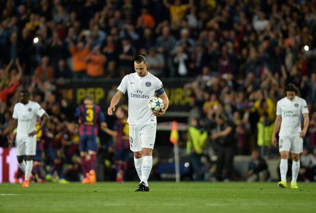Aktuell Fußball, Champions League, FC Barcelona - Paris St. Germain Enttäuschung Zlatan Zlatan Ibrahimovic (psg) Football FC Barcelona (Barca) - Paris Saint Germain (PSG) - Champions League AnthonyBIBARD FEPx 