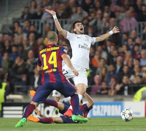 Aktuell Fußball, Champions League, FC Barcelona - Paris St. Germain Javier Pastore ( PSG ) Football FC Barcelona (Barca) - Paris Saint Germain (PSG) - Champions League CarlosMirax 