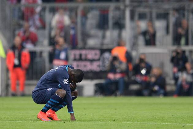 Fußball Champions League Viertelfinale Bayern München - FC Porto am 21.04.2015 in der Allianz Arena in München Jackson Martinez ( Porto ) ist nach dem Spiel enttäuscht