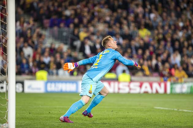 BARCELONA, SPAIN - APRIL 21: Marc-Andre ter Stegen of FC Barcelona Barca during the match of UEFA Champions League Quarter finals second leg between FC Barcelona and Paris Saint-Germain at the Camp Nou stadium on April 21, 2015 in Barcelona, Spain. (Photo by M. Trigueros Urbanandsport Cordon Press) 