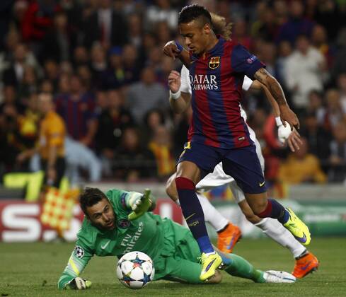 Champions League 2014 2015 FC Barcelona (Barca) - Paris St. Germain (PSG) In this picture, Neymar scores. xFRANCESCxADELANTADOx 