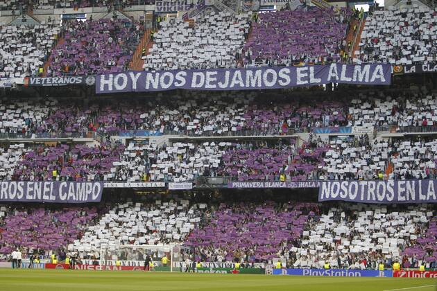 2014 2015 Champions League, held at the Santiago Bernabeu stadium, in Madrid 04 22 2015. Real Madrid Fans 