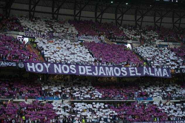 2014 2015 Champions League, held at the Santiago Bernabeu stadium, in Madrid 04 22 2015. Real Madrid Fans 