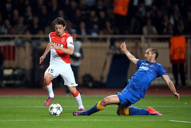 Aktuell Fußball, Champions League, AS Monaco - Juventus Turin Bernardo Silva (mon) - Giorgo Chiellini (juv) - 22 04 2015 AnthonyBIBARD FEPx 