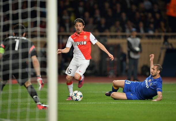 Aktuell Fußball, Champions League, AS Monaco - Juventus Turin Bernardo Silva (mon) - Giorgo Chiellini (juv) - 22 04 2015 AnthonyBIBARD FEPx 
