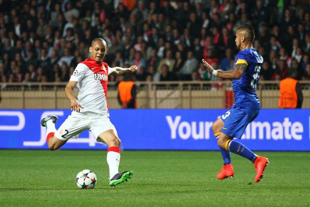 Aktuell Fußball, Champions League, AS Monaco - Juventus Turin April 22, 2015 - Montecarlo, Monaco - Monaco defender Fabinho (2) in action during the Uefa Champions League quarter final football match JUVENTUS - MONACO on 22 04 15 at the Stade Louise II in Montecarlo, Monaco. Copyright 2015 Matteo Bottanelli Monaco vs Juventus  - ZUMAn230