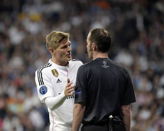 Aktuell Fußball, Champions League, Real Madrid - Atletico Madrid v.li.: Toni Kroos (Real Madrid) im Gespräch , Fussball, UEFA Champions League, Real Madrid - Atletico Madrid1,  xjgx