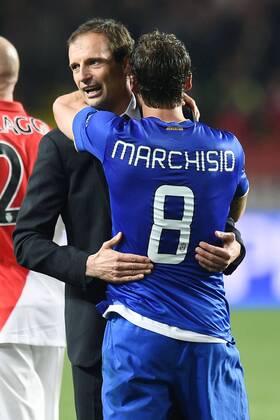 Champions League 2014 2015 AS Monaco FC - Juventus Turin Massimiliano Allegri-Claudio Marchisio 