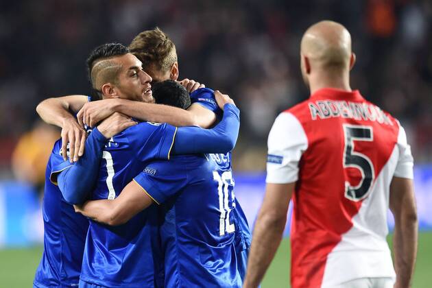 Aktuell Fußball, Champions League, AS Monaco - Juventus Turin Champions League 2014 2015 AS Monaco FC - Juventus Turin Schlussjubel Juventus 