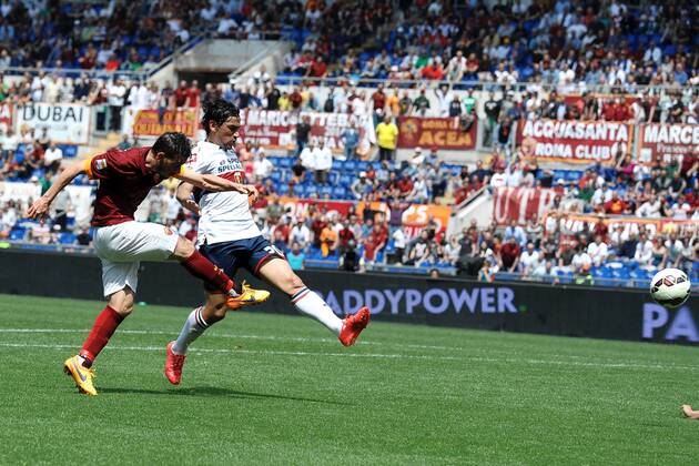 Alessandro Florenzi Roma. Goal celebration 2-0 Roma 03-05-2015 Stadio Olimpico, Football Calcio Serie A 2014 2015 AS Roma vs. Genoa CFC andreaxstaccioli