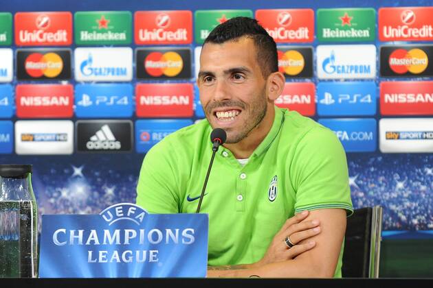 Aktuell Fußball, Champions League, PK Juventus Turin IPP20150504 Football - soccer: UEFA Champions League, Juventus Turin, CARLOS TEVEZ xHOCHxZWEIx xItalyxPhotoxPressx 