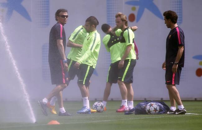 Aktuell Fußball, Champions League, Training FC Barcelona BARCELONA -05 mayo- ESPANA: Luis Enrique Martinez en el entrenamiento previo al partido de Liga de Campeones contra el Bayern Munich el 05 de mayo del 2015. 