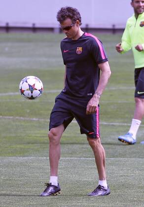 BARCELONA -05 mayo- ESPANA: Luis Enrique Martinez en el entrenamiento previo al partido de Liga de Campeones contra el Bayern Munich el 05 de mayo del 2015. 