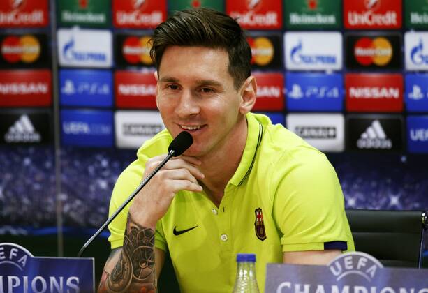 BARCELONA -05 mayo- ESPANA: Lionel Messi press conference before Champions League Match against Bayern Munich, el 05 de mayo del 2015. 