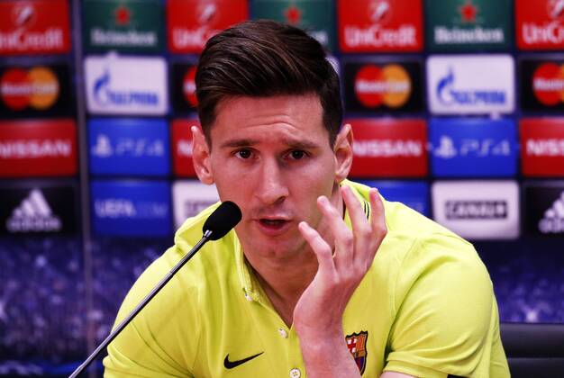 BARCELONA -05 mayo- ESPANA: Lionel Messi press conference before Champions League Match against Bayern Munich, el 05 de mayo del 2015. 