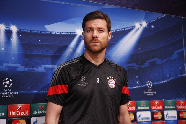BARCELONA, SPAIN - MARCH 5: Xabi Alonso of Bayern Munchen during the press conference PK Pressekonferenz ahead of their UEFA Champions League Semi finals first leg match against FC Barcelona Barca at the Camp Nou stadium on March 5, 2015 in Barcelona, Spain. (Photo by Mikel Trigueros Urbanandsport Cordon Press) 