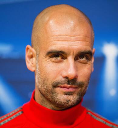Aktuell Fußball, Champions League, Pressekonferenz FC Bayern München Barcelona, 05.05.2015, Camp Nou Trainer Josep Pep Guardiola (FCB) auf der Pressekonferenz FC Barcelona Barca - FC Bayern München mm