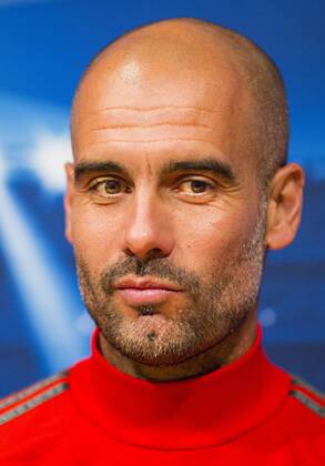 Aktuell Fußball, Champions League, Pressekonferenz FC Bayern München Barcelona, 05.05.2015, Camp Nou Trainer Josep Pep Guardiola (FCB) auf der Pressekonferenz FC Barcelona Barca - FC Bayern München mm