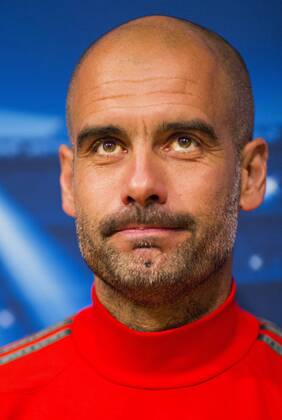 Aktuell Fußball, Champions League, Pressekonferenz FC Bayern München Barcelona, 05.05.2015, Camp Nou Trainer Josep Pep Guardiola (FCB) auf der Pressekonferenz FC Barcelona Barca - FC Bayern München mm