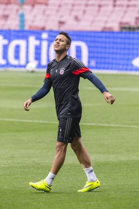 BARCELONA, SPAIN - MARCH 5: Thiago of Bayern Munchen during the last training ahead of their UEFA Champions League Semi finals first leg match against FC Barcelona Barca at the Camp Nou stadium on March 5, 2015 in Barcelona, Spain. (Photo by Mikel Trigueros Urbanandsport Cordon Press) 