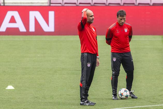 BARCELONA, SPAIN - MARCH 5: Josep Guardiola of Bayern Munchen during the last training ahead of their UEFA Champions League Semi finals first leg match against FC Barcelona Barca at the Camp Nou stadium on March 5, 2015 in Barcelona, Spain. (Photo by Mikel Trigueros Urbanandsport Cordon Press) 