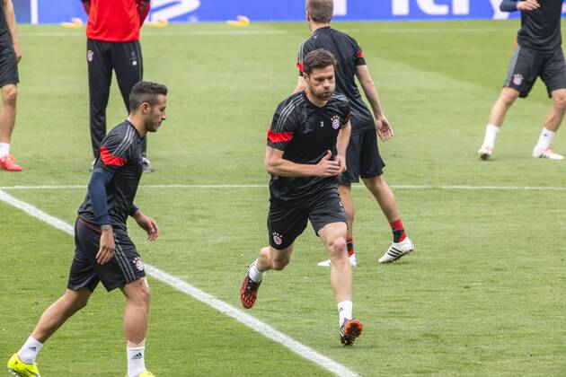 BARCELONA, SPAIN - MARCH 5: Xabi Alonso of Bayern Munchen during the last training ahead of their UEFA Champions League Semi finals first leg match against FC Barcelona Barca at the Camp Nou stadium on March 5, 2015 in Barcelona, Spain. (Photo by Mikel Trigueros Urbanandsport Cordon Press) 