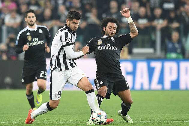 05.05.2015, Turin - UEFA Champions League 2014 2015 - Juventus Turin vs Real Madrid - Alvaro Morata-Marcelo 