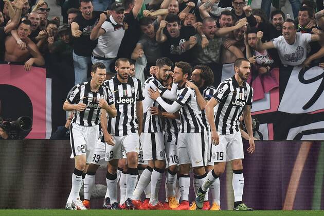 Alvaro Morata Juventus Goal celebration with fans - Torino, 05-05-2015 - UEFA Champions League 2014 2015 - SemiFinal - Juventus Torino - andreaxstaccioli