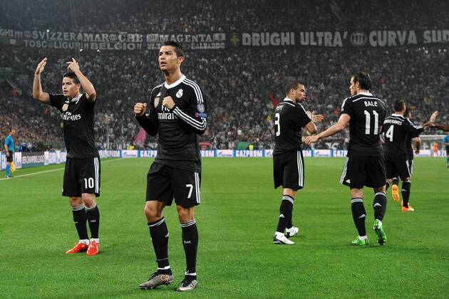 Cristiano Ronaldo Real Madrid Goal celebration 1-1 James Rodriguez, Gareth Bale - Torino, 05-05-2015 - UEFA Champions League 2014 2015 - SemiFinal - Juventus Torino - Real Madrid - andreaxstaccioli