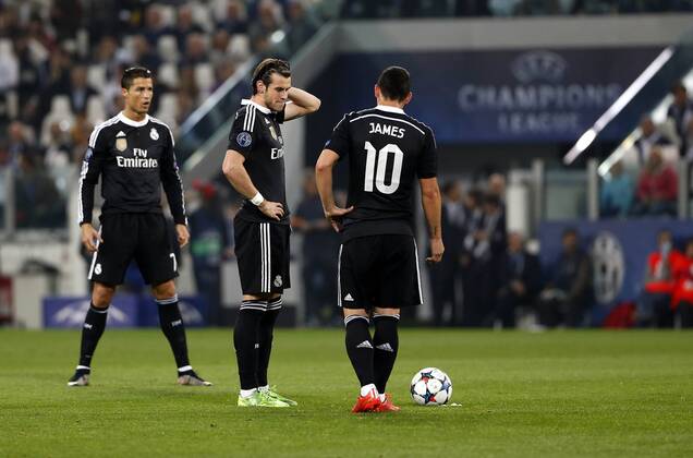 First leg of 1 2 Champions League match between Juventus and Real Madrid. In this picture, Gareth Bale and James Rodriguez and Cristiano Ronaldo dejected. xFOTOxCHEMAxREYx 