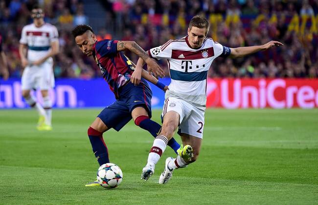 06.05.2015, xjhx, Fussball Champions League, FC Barcelona Barca - FC Bayern Muenchen, v.l. Neymar (FC Barcelona), Philipp Lahm (FC Bayern Muenchen)