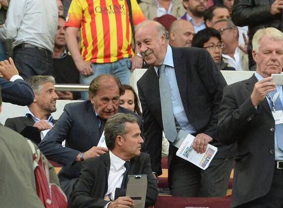 06.05.2015, xjhx, Fussball Champions League, FC Barcelona Barca - FC Bayern Muenchen, v.l. Trainer Vincente Del Bosque (Spanien)