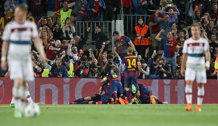 Mittwoch 06.05.2015, CL, UEFA Champions League, Saison 2014 2015, Halbfinale Hinspiel in Barcelona, FC Barcelona Barca - FC Bayern Muenchen, Jubel Barcelona zum Tor zum 2:0 DeFodi035