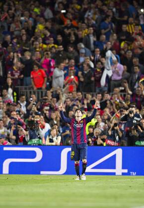 Barcelona, 06.05.2015, Camp Nou Torjubel: Lionel Messi (Barca) FC Barcelona Barca - FC Bayern München mm