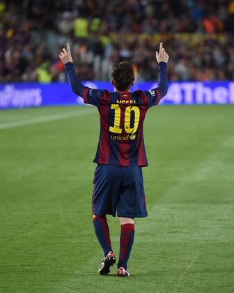 FUSSBALL CHAMPIONS LEAGUE SAISON 2014 2015 HALBFINALE HINSPIEL FC Barcelona Barca - FC Bayern Muenchen 06.05.2015 Jubel: Lionel Messi (Barca) 