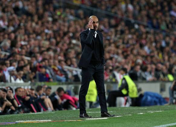 Mittwoch 06.05.2015, CL, UEFA Champions League, Saison 2014 2015, Halbfinale Hinspiel in Barcelona, FC Barcelona Barca - FC Bayern Muenchen, Trainer Pep Guardiola (Bayern Muenchen) enttaeuscht DeFodi035