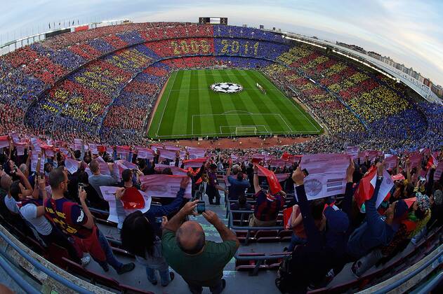 06.05.2015, xjhx, Fussball Champions League, FC Barcelona Barca - FC Bayern Muenchen, v.l. Barcelone Choreographie im Camp Nou