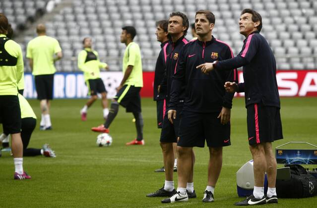 FC Barcelona training session at Allianz Arena before second leg of 1 2 Champions League semifinal. In this picture, Luis Enrique. xFRANCESCxADELANTADOx 