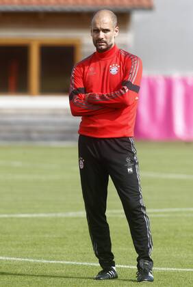 FC Bayern München training session before the second leg of the Semifinal Champions League match played against Barcelona. In this picture, Pep Guardiola. xFRANCESCxADELANTADOx 