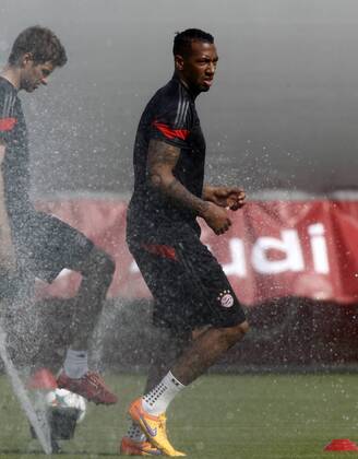 FC Bayern München training session before the second leg of the Semifinal Champions League match played against Barcelona. In this picture, Jerome Boateng. xFRANCESCxADELANTADOx 