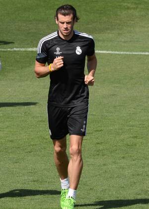 Aktuell Fußball, Champions League, Training FC Real Madrid ESPANA, MADRID 12 APR:Gareth Bale training in Ciudad Deportiva Real Madrid (Valdebebas), for the next match Champions League 2014 15 Real Madrid VS Juventus in Stadium Santiago Bernabeu (Madrid). 12th of April 2015 (Madrid). (Isa Saiz Cordon Press). 