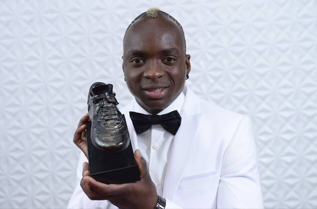 Neeskens Kebano of Sporting Charleroi Vainqueur du trophee FOOTBALL : Ebony shoe gala - Bruxelles - 11 05 2015 PhotoNews Panoramic 