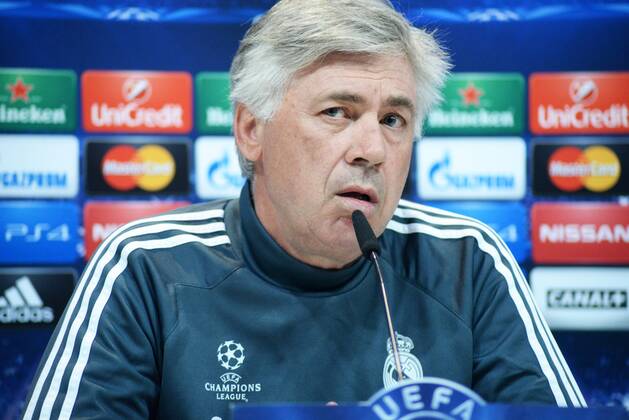 ESPANA, MADRID 12 MAY: James, Ancelotti, rueda de prensa in Ciudad Deportiva Real Madrid (Valdebebas), for the next match Champions League 2014 15 Real Madrid VS Juventus in Stadium Santiago Bernabeu (Madrid). 12th of May 2015 (Madrid). (Isa Saiz Cordon Press). 