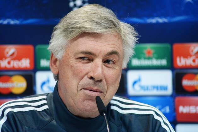 ESPANA, MADRID 12 MAY: James, Ancelotti, rueda de prensa in Ciudad Deportiva Real Madrid (Valdebebas), for the next match Champions League 2014 15 Real Madrid VS Juventus in Stadium Santiago Bernabeu (Madrid). 12th of May 2015 (Madrid). (Isa Saiz Cordon Press). 
