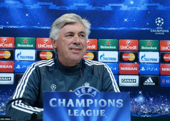 ESPANA, MADRID 12 MAY: James, Ancelotti, rueda de prensa in Ciudad Deportiva Real Madrid (Valdebebas), for the next match Champions League 2014 15 Real Madrid VS Juventus in Stadium Santiago Bernabeu (Madrid). 12th of May 2015 (Madrid). (Isa Saiz Cordon Press). 