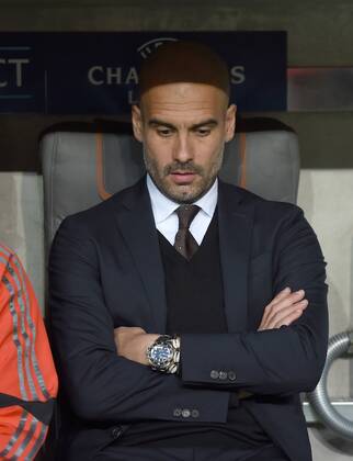 FUSSBALL CHAMPIONS LEAGUE SAISON 2014 2015 HALBFINALE RUECKSPIEL FC Bayern Muenchen - FC Barcelona Barca 12.05.2015 Trainer Pep Guardiola (FC Bayern Muenchen) 