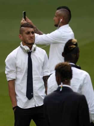 Juventus Torino training session before 1 2 UEFA Champions League 2014 2015 match at Santiago Bernabeu. In this picture, Roberto Pereyra. xJOSExA.xGARCIAx 