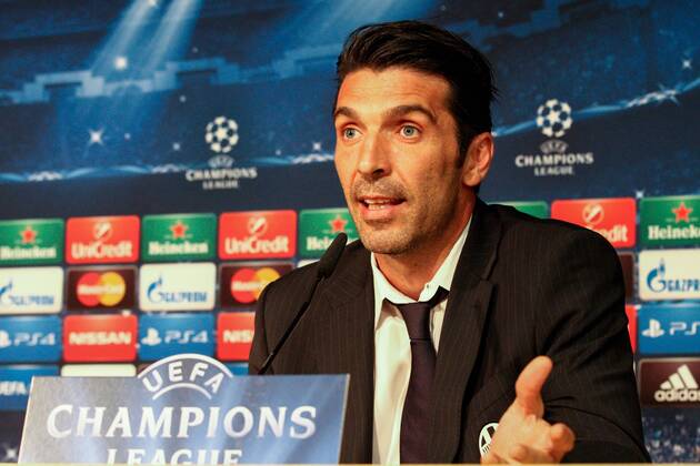 Aktuell Fußball, Champions League, PK Juventus Turin May 12, 2015 - Madrid, Spain - Juventus goalkeeper Gianluigi Buffon (1) during the Uefa Champions League semi finals football match REAL MADRID - JUVENTUS press conference PK Pressekonferenz on 12 05 15 at the Estadio Santiago Bernabeu in Madrid, Spain. Copyright 2015 Ã‚Â© Matteo Bottanelli Real vs Juve  - ZUMAn230